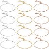  12Pcs 3 Colors Brass Box Chain Slider Bracelet Making KK-NB0001-79-1