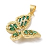 Rack Plating Brass & Cubic Zirconia Pendants KK-L216-014G-02-2