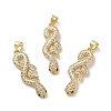 Rack Plating Brass Micro Pave Cubic Zirconia Pendants KK-E281-18G-2