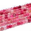 Dyed Natural Agate Faceted Round Beads Strands G-P098-M-2