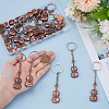 24Pcs Alloy Violin Keychains KEYC-GO00021-3