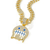 Zinc Alloy Full Crystal Rhinestone Ghost Pendant Necklaces with Enamel for Men FS-WG94CB1-02-1