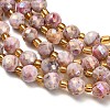 Electroplated Natural Druzy Geode Crystal Beads Strands G-F833-P01-8mm-01-4