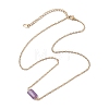 Natural Amethyst/Rose Quartz/Tiger Eye/Amazonite/Sodalite Faceted Column Pendant Necklaces NJEW-JN05133-02-5