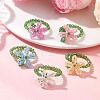 5Pcs Glass Seed Finger Rings for Women RJEW-JR01018-1