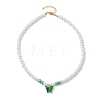 Glass Pearl Beads Necklaces NJEW-JN04726-5