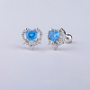 Brass Pave Dodger Blue Cubic Zirconia Cartilage Earrings FS-WGEDAE7-11-1