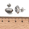 6 Pairs 304 Stainless Steel Pave Cubic Zirconia Stud Earrings SA-CBADCF0-04P-04-5
