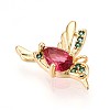 Brass Micro Pave Cubic Zirconia Charms X-KK-N261-11G-2