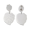 Leaf 304 Stainless Steel Dangle Earrings EJEW-L283-105P-2