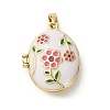 Brass Enamel Locket Pendants X-KK-F912-05B-G-2