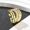 Rack Plating Brass Micro Pave Cubic Zirconia Open Cuff Finger Rings for Women RJEW-M028-81G-4