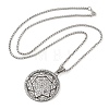 Alloy Seal 7 Archangels Flat Round Pendant Necklaces NJEW-P316-04AS-2