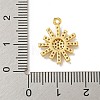 Sun Rack Plating Brass Micro Pave Clear Cubic Zirconia Pendants KK-P277-18G-3