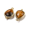 Natural Tiger Eye Faceted Pendants G-M431-15G-09-2