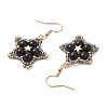 Natural Black Onyx Dangle Earrings EJEW-JE06238-01-4