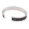 Good Luck Zinc Alloy Black Enamel Open Cuff Bangles for Women BJEW-L688-02P-3