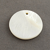 Flat Round Sea Shell Pendants SSHEL-R025-20mm-2