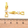 Brass with Cubic Zirconia Fold Over Clasps ZIRC-WH0002-07C-3