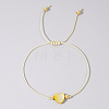 Adjustable Rainbow Dyed Shell Heart Braided Bead Bracelets for Women JE7458-5-1
