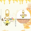 6Pcs Alloy Enamel Bees & Flower & Honey Jar Pendant Decorations HJEW-YW00457-3