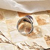 Natural Banded Agate Adjustable Rings RJEW-I108-03AS-01-3