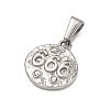 Textured 304 Stainless Steel Pendants STAS-A140-02P-6-2