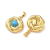 304 Stainless Steel with Synthetic Turquoise Pendants STAS-L309-21A-G-2
