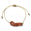 Natural Carnelian Chips Braided Bead Bracelets BJEW-JB09851-07-1