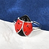 Brass Enamel Cuff Rings for Women RJEW-A059-03P-4