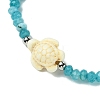 2Pcs 2 Styles Synthetic Turquoise & Dyed Natural Malaysia Jade Rondelle Beads Beads Stretch Bracelets for Women BJEW-JB13599-01-4