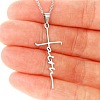 Faith Cross Alloy Pendant Necklaces for Women Men WG8C2EA-02-2