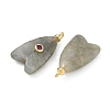 Brass & Natural Labradorite & Cubic Zirconia Pendants GG-CBAD360-20G-04-2