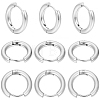 12 Pairs 304 Stainless Steel Huggie Hoop Earrings EJEW-SC0001-96S-1