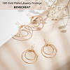 10Pcs Brass Double Ring Dangle Stud Earrings for Women KK-BC0010-49-4