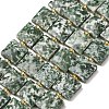 Natural Green Spot Jasper Beads Strands G-F839-A23-01-2