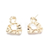 Brass Twist Half Round Dangle Stud Earrings for Women EJEW-G309-02G-2