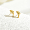 Real 18K Gold Plated Elegant Vintage Casual Fashion Stainless Steel Dolphin Stud Earrings for Women ZR3669-2-1