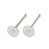 Tarnish Resistant 304 Stainless Steel Flat Round Blank Peg Stud Earring Findings STAS-S028-23-2