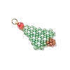 Christmas Themed Glass Seed Beaded Pendants PALLOY-MZ00868-02-3