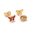 Enamel Butterfly Stud Earrings with 316L Surgical Stainless Steel Pins EJEW-P204-04G-3