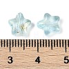 Transparent Spray Painted Frosted Glass Beads GLAA-NH0003-01G-3