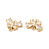 Brass Clear Cubic Zirconia Connector Charms KK-M233-53G-3