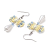 Handmade Glass Seed & Acrylic Beads Bowknot Dangle Earrings EJEW-MZ00298-04-4