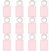 12Pcs Rectangle Imitation Leather Pendant Keychains KEYC-CL0001-52-1