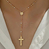 Vintage 304 Stainless Steel Round Rosary Bead Necklaces VJ4936-2-4
