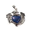 Natural Lapis Lazuli Dyed Heart Pendants KK-K331-01AS-01-2