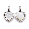 Natural White Shell Mother of Pearl Shell Pendants BSHE-F011-05A-P-1