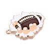 Rugby Theme Alloy Enamel Pendants ENAM-T021-07KCG-2