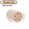CHGCRAFT 6Pcs 6 Styles Flower Pattern Round Wooden Traditional Chinese Moon Cake Molds AJEW-CA0004-25-2